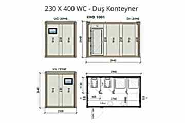 KW4 230X400 Duş Konteyner