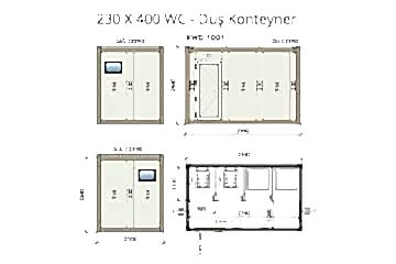 KW4 230X400 WC - Duş Konteyner