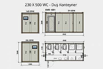 KW6 230X500 WC - Duş Konteyner
