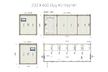 KW6 230X600 Duş Konteyner