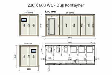 KW6 230X600 WC - Duş Konteyner