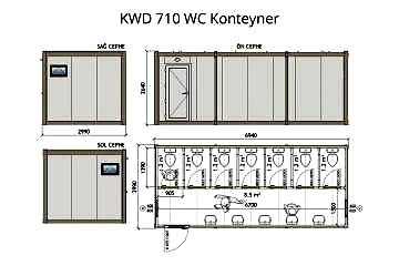 KWD 710 Wc Konteyner- 3x7m