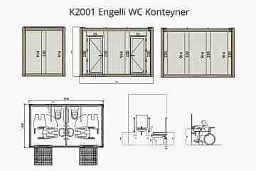 K 2001 Engelli WC Konteyner