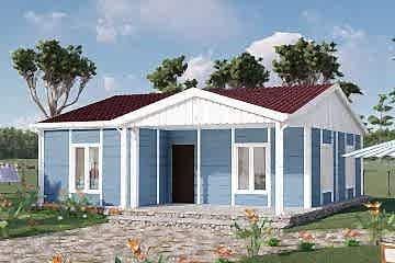 83 m² 2+1 Prefabrik Ev Model: Yükselen Mavi