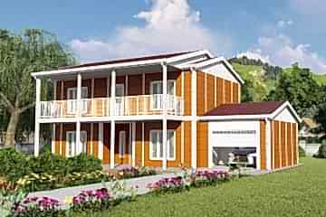 196 m² Prefabrik Villa Modeli: Side